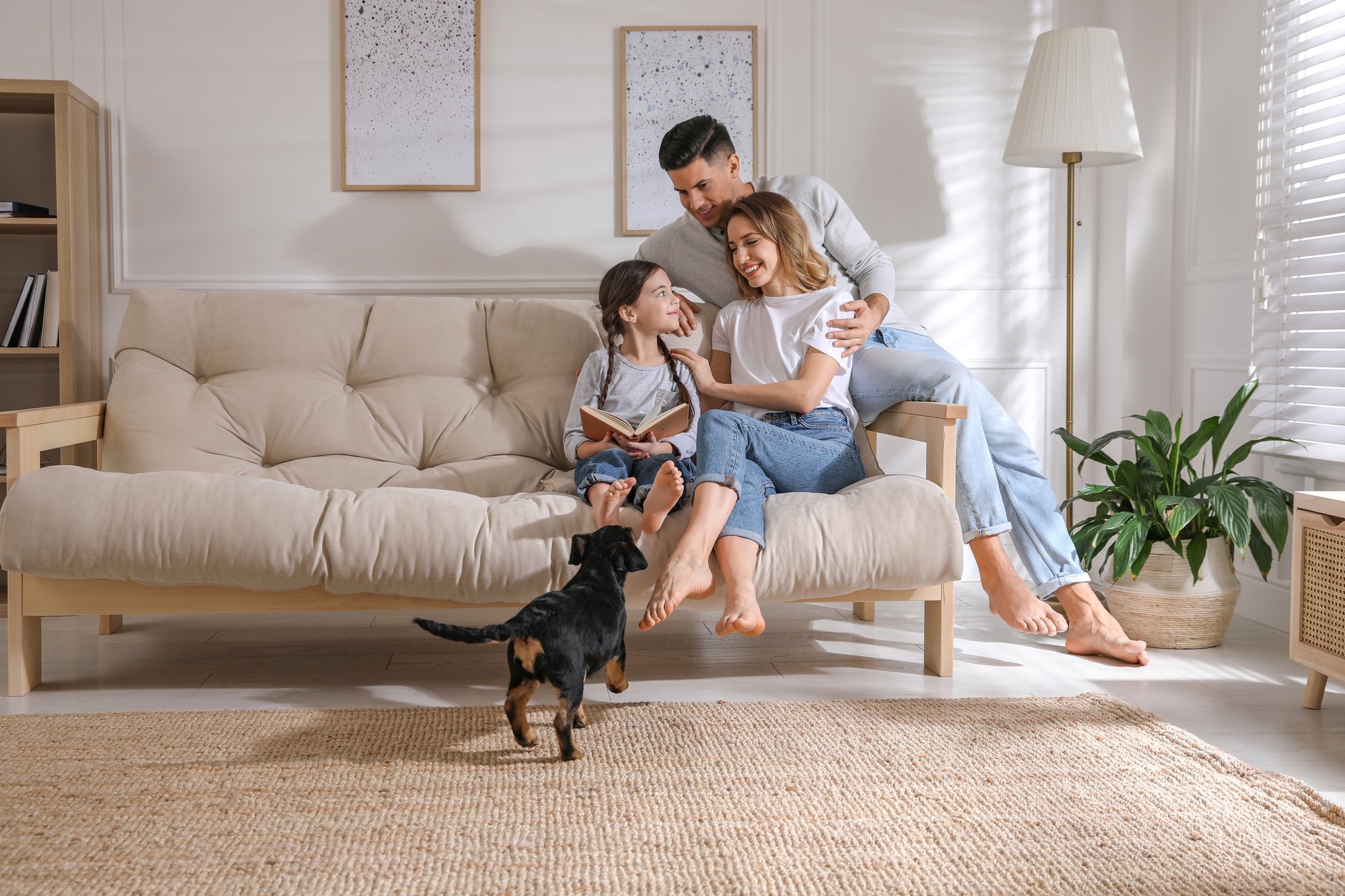 happy family at home