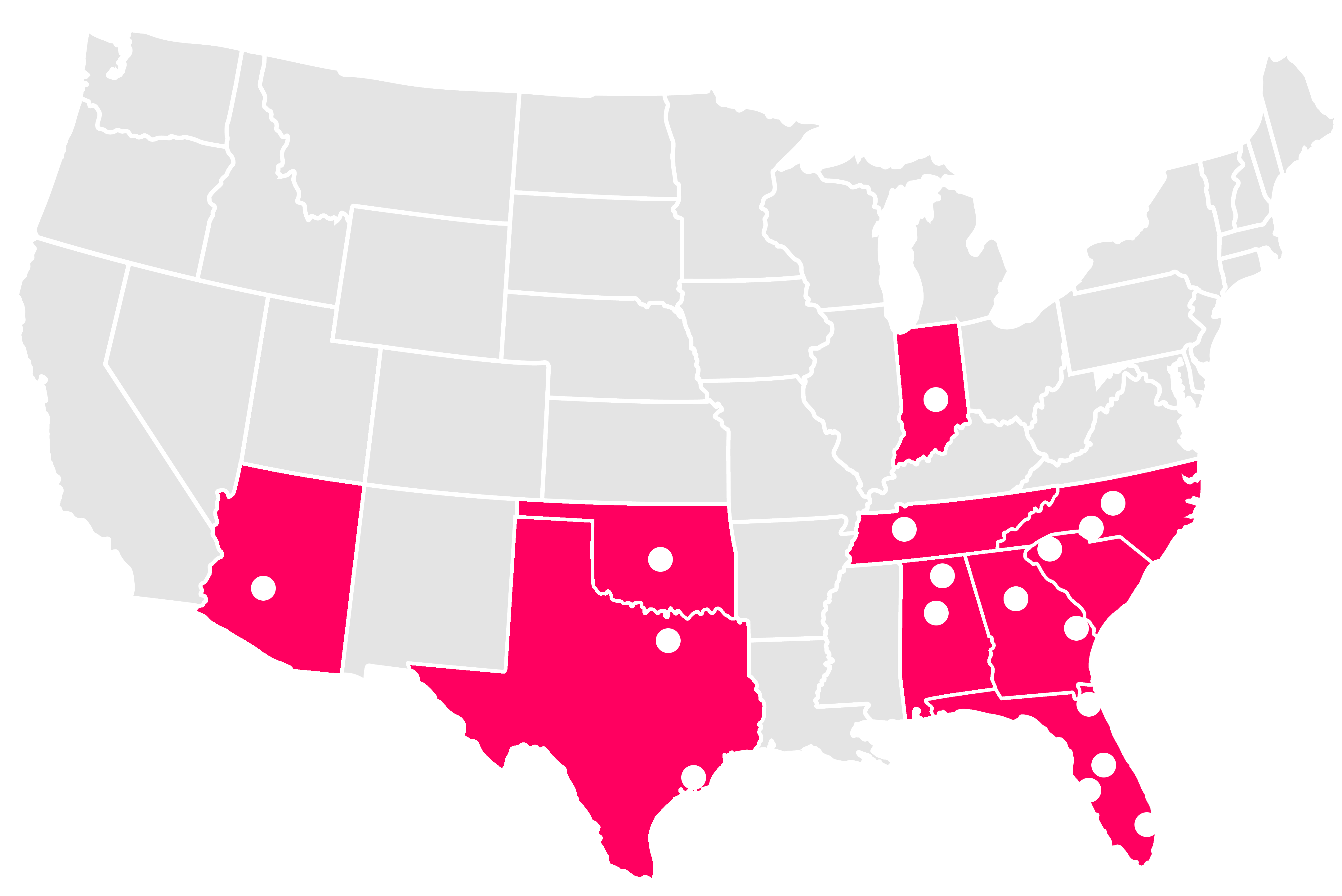 ResiHome Core Operating Markets map